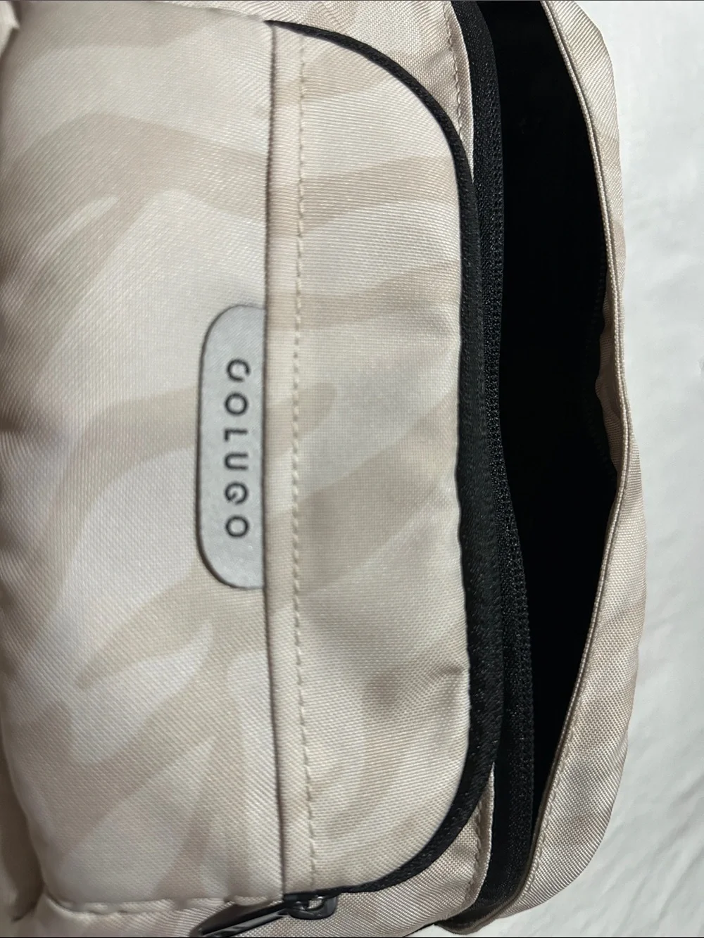 Neutral Zebra-Print Waist Bag with Front Pocket
